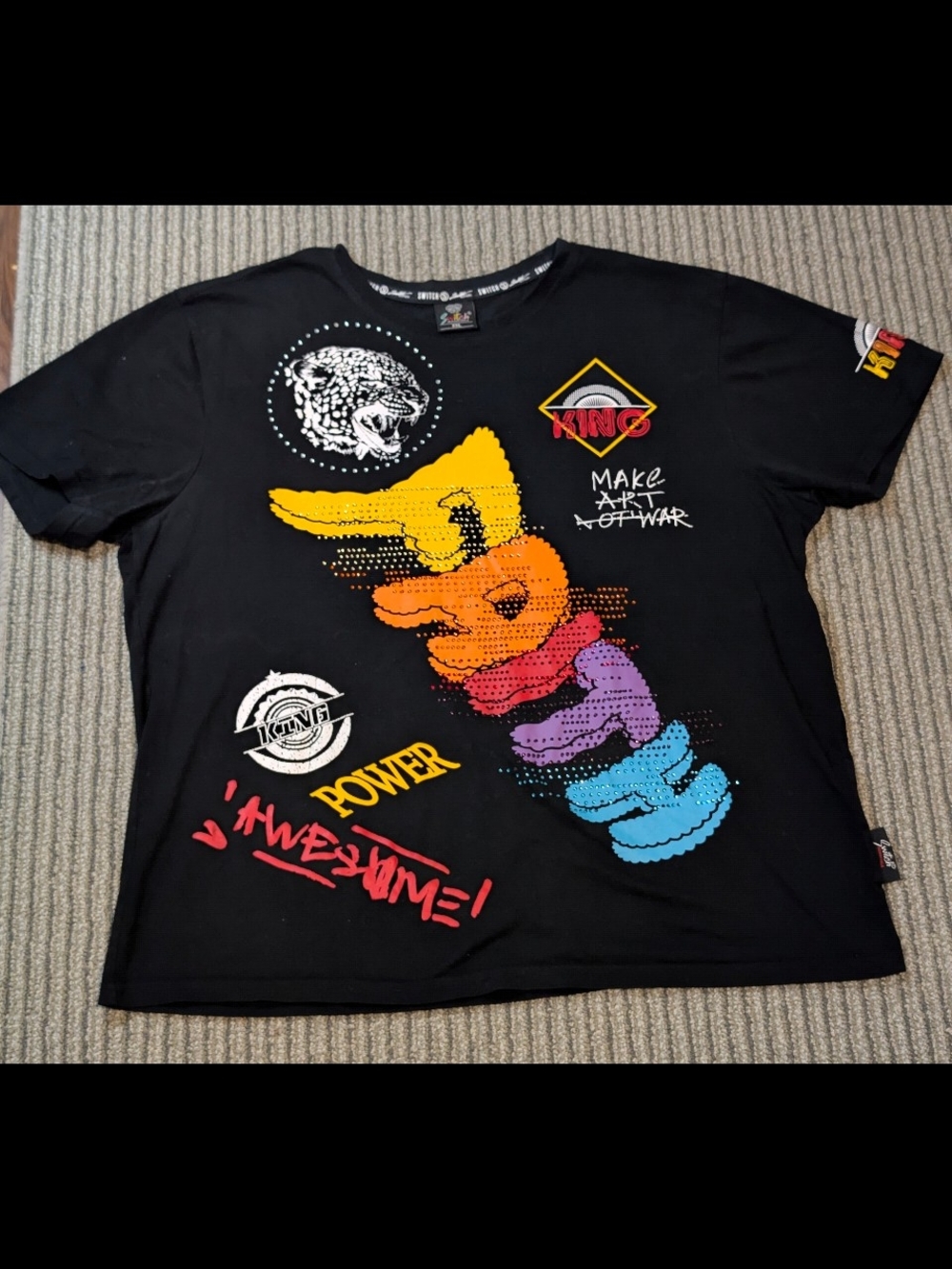 KING Black Rainbow Graphic T-Shirt